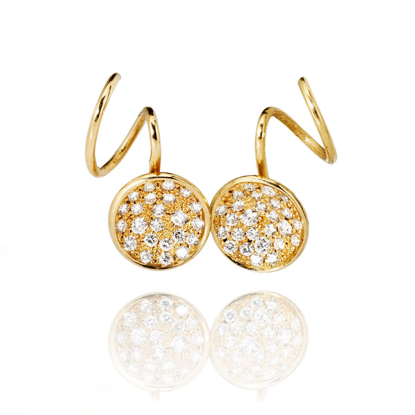 Diatom 18K Gold Earrings w. Diamonds