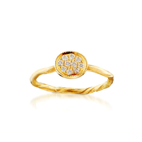 Pavé 18K Guld Ring m. Diamanter