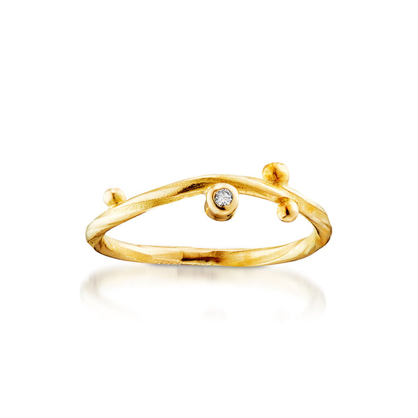 Seafire 18K Gold Ring w. Diamond, 0.02 ct