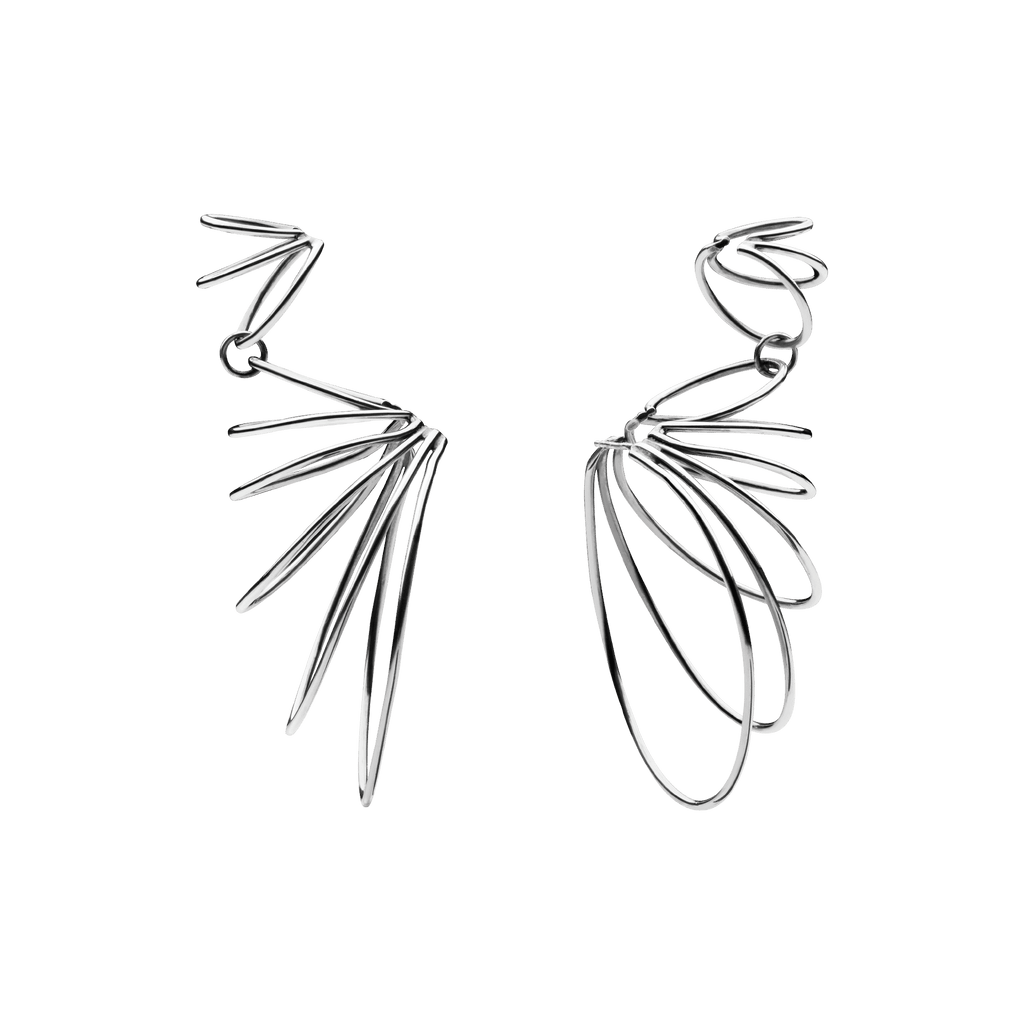 Multiple Big Hoop Earrings Silver