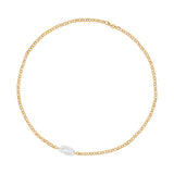 Biwa Delicate Gold Plated Necklace w. Pearl