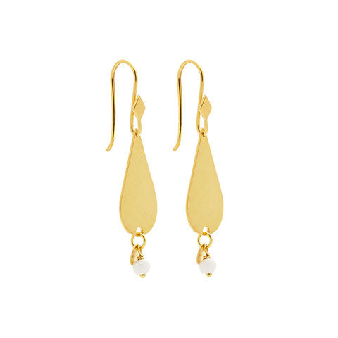 Boho Drop Gold Plated Earrings w. Zirconias