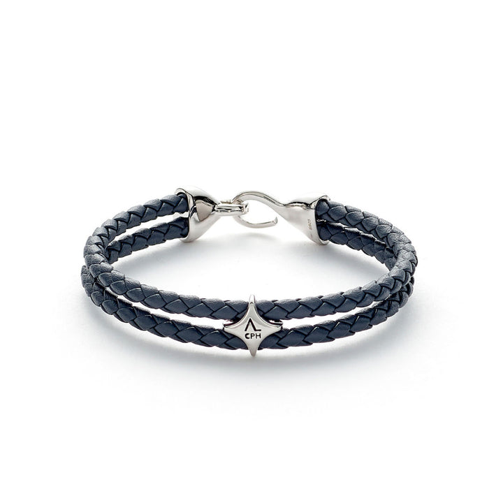 Grey Bolo Leather Silver Bracelet