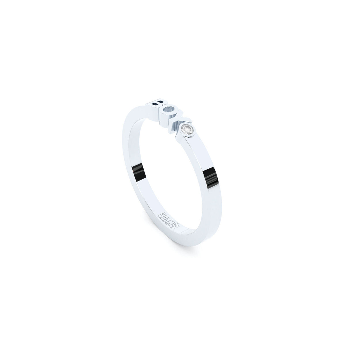 Becoming Boy 14K or 18K Whitegold Ring w. Lab-Grown Diamond