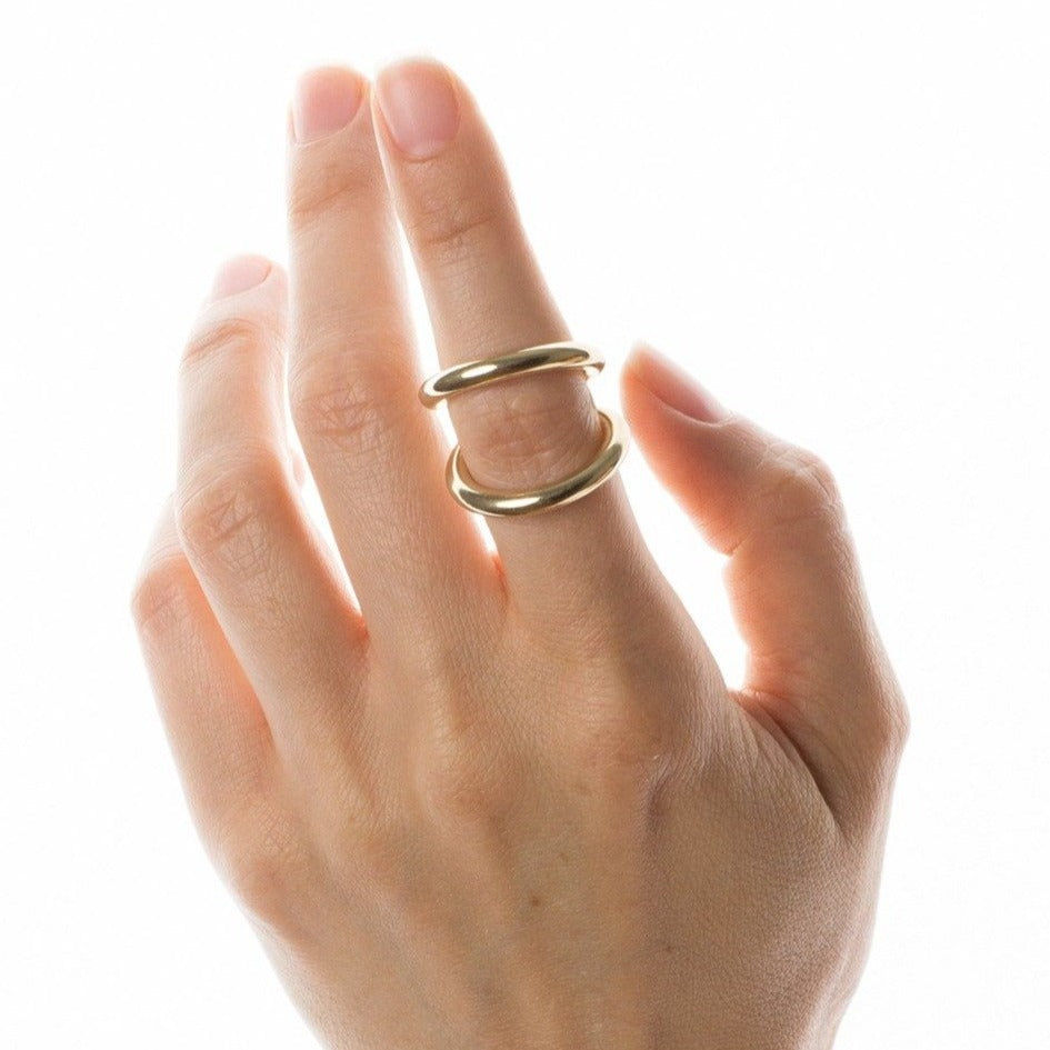 Bulky Viper Ring Gold Plated