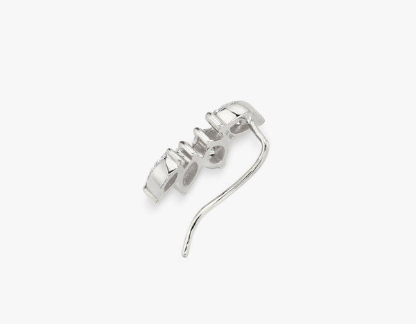 Marquise 4-Stein-Bogen Ohrring aus 14K Weißgold I Labor-Diamanten