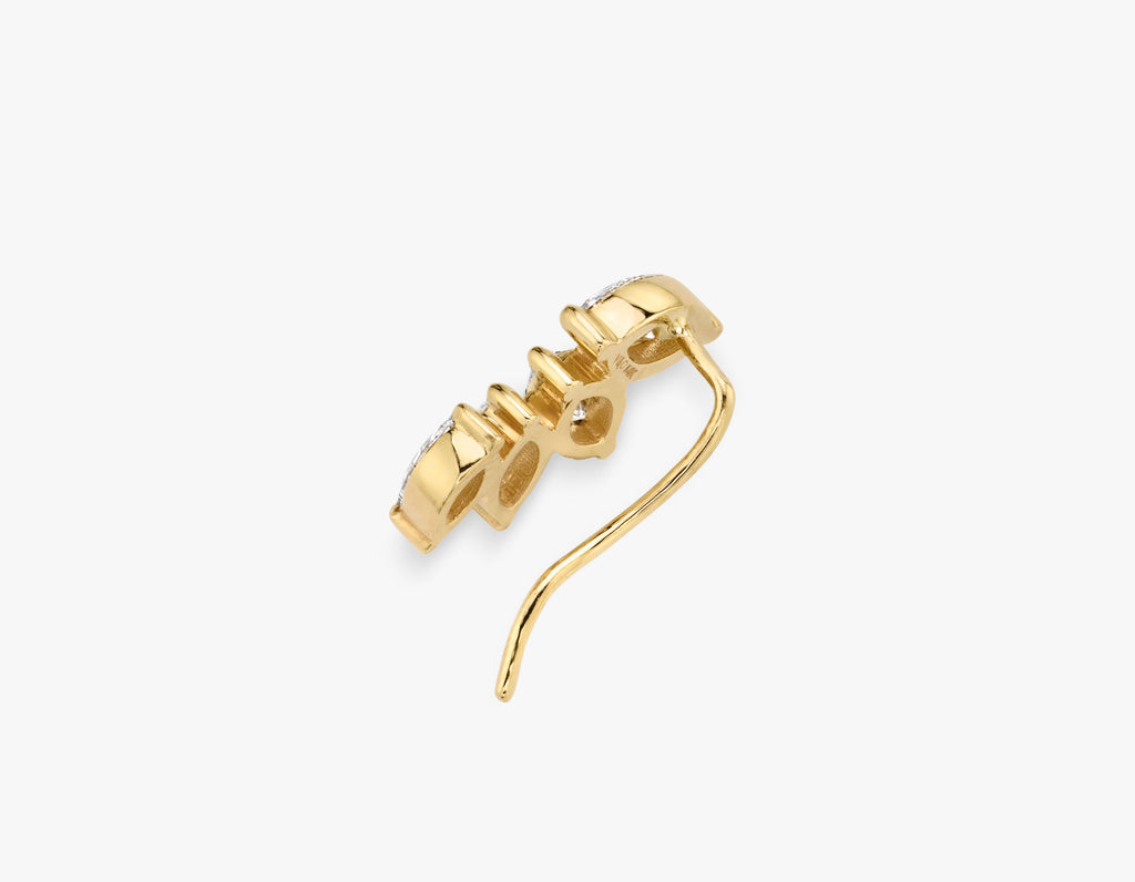 Marquise 4-Stone Arc 14K Guld Ørering m. Lab-Grown Diamanter