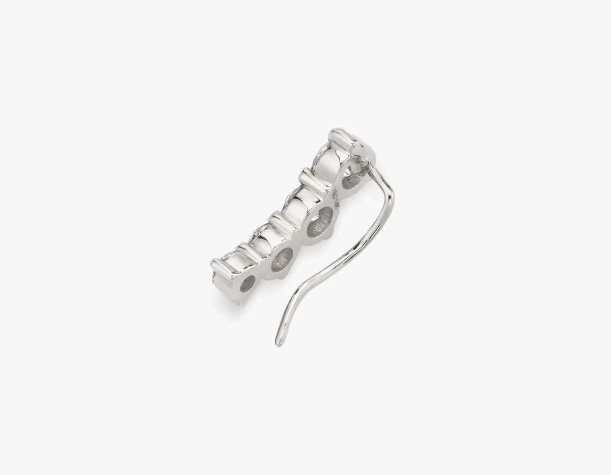 Brillant runder 4-Stein-Bogen Ohrring aus 14K Weißgold I Labor-Diamanten