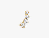 Brilliant Round 4-Stone Arc 14K Gold Earring w. Lab-Grown Diamonds