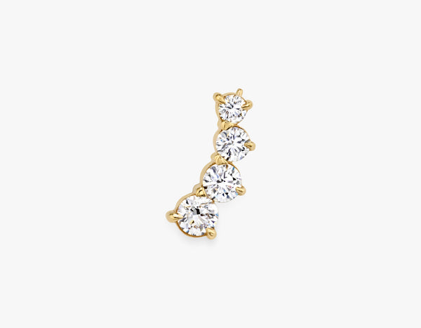 Brillant runder 4-Stein-Bogen Ohrring 14K Gold I Labor-Diamanten