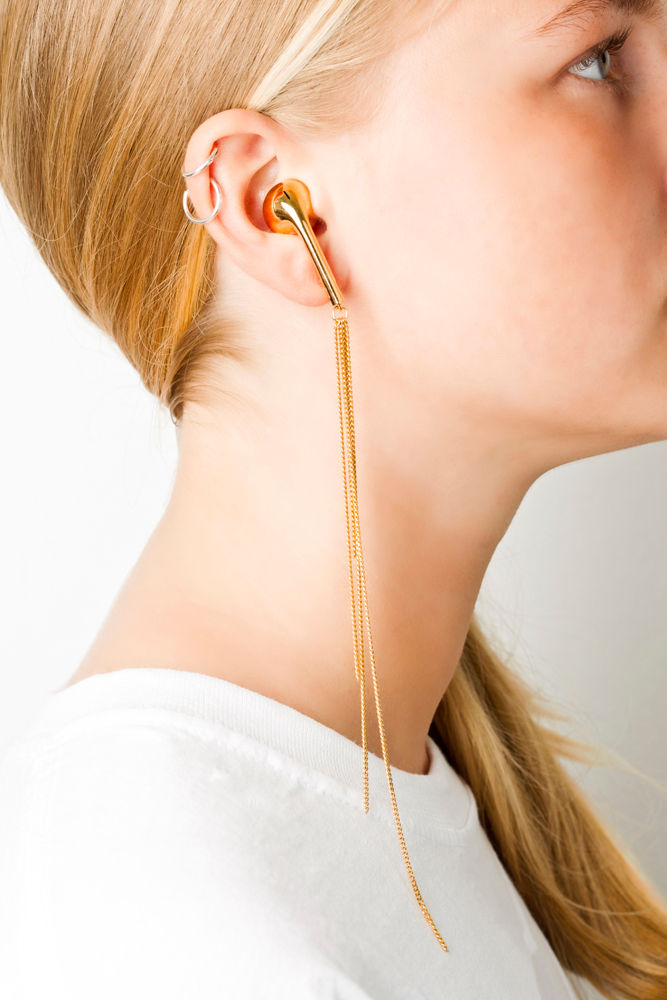 Earphone Gold Plated Earring