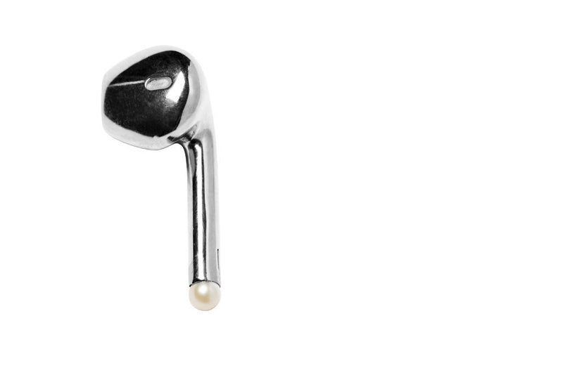 Earphone Ohrring aus Silber I 1 Perle 