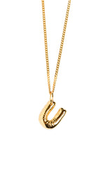 Letter U Gold Plated Necklace