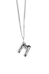 Letter M Silver Necklace