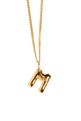 Letter M Gold Plated Necklace