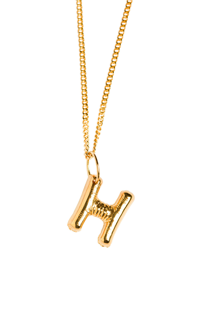 Letter H Gold Plated Necklace