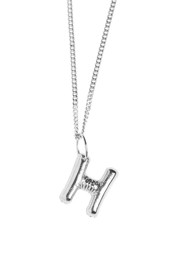 Letter H Silver Necklace