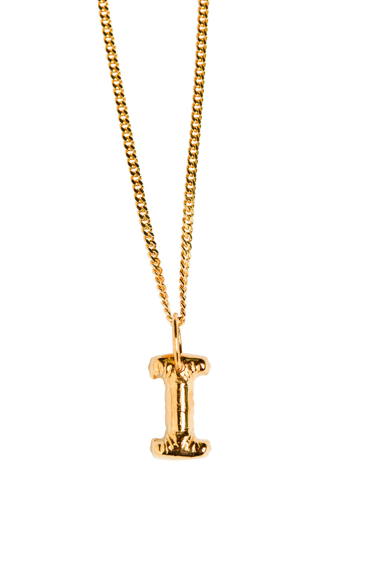 Letter I Gold Plated Necklace