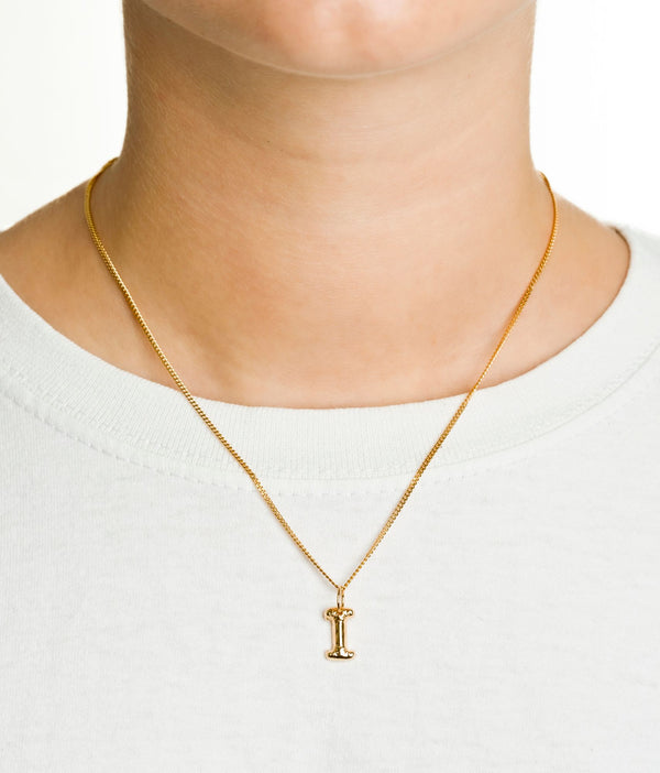 Letter I Gold Plated Necklace