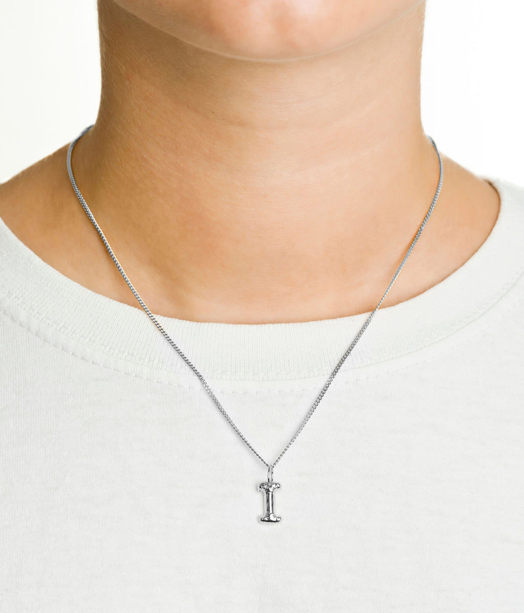 Letter I Silver Necklace