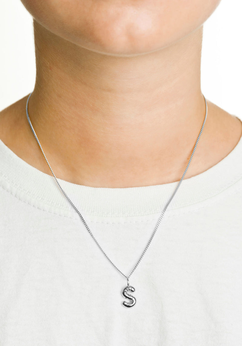 Letter S Silver Necklace
