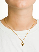Letter N Gold Plated Necklace