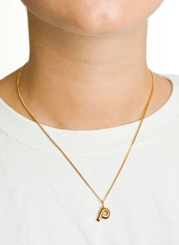 Letter P Gold Plated Necklace