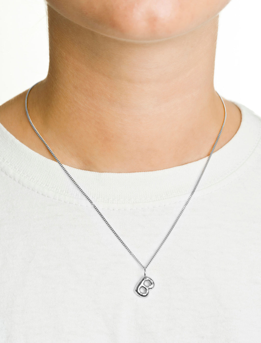 Letter B Silver Necklace