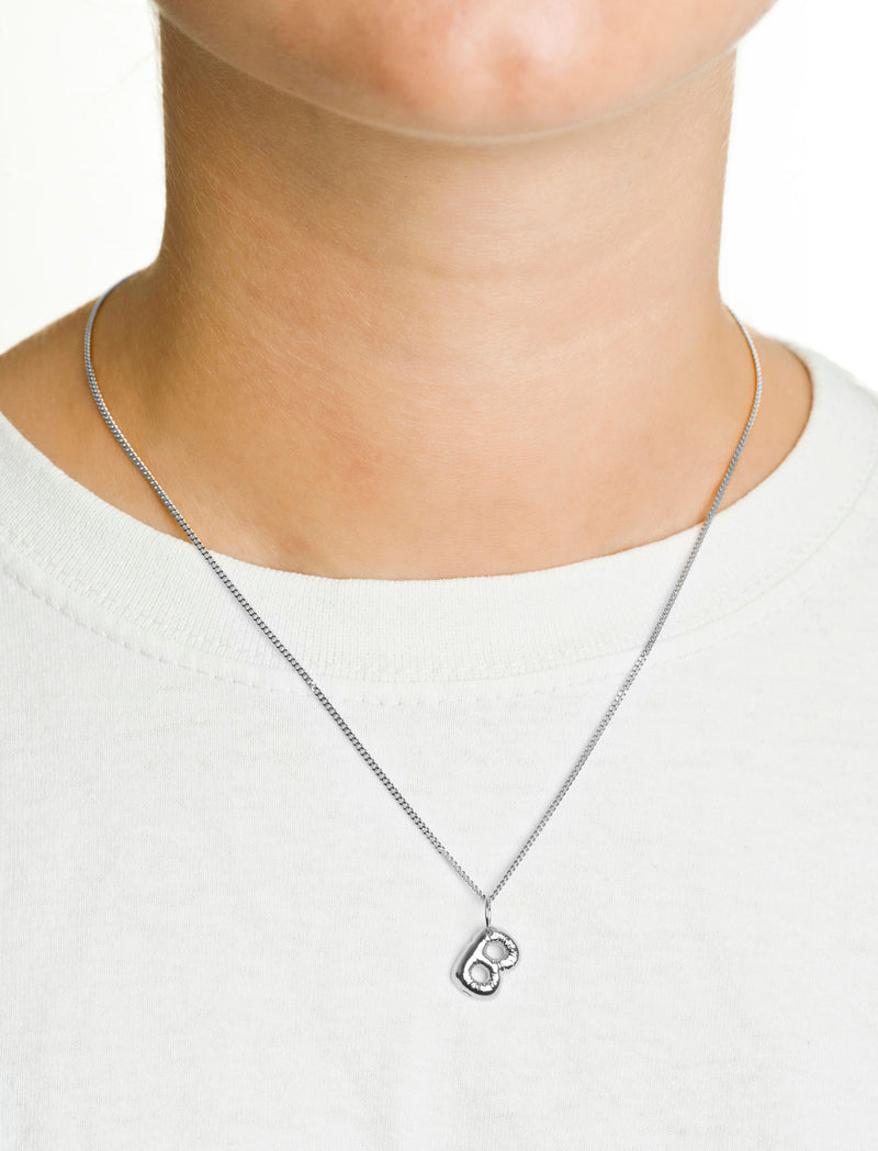 Letter B Silver Necklace