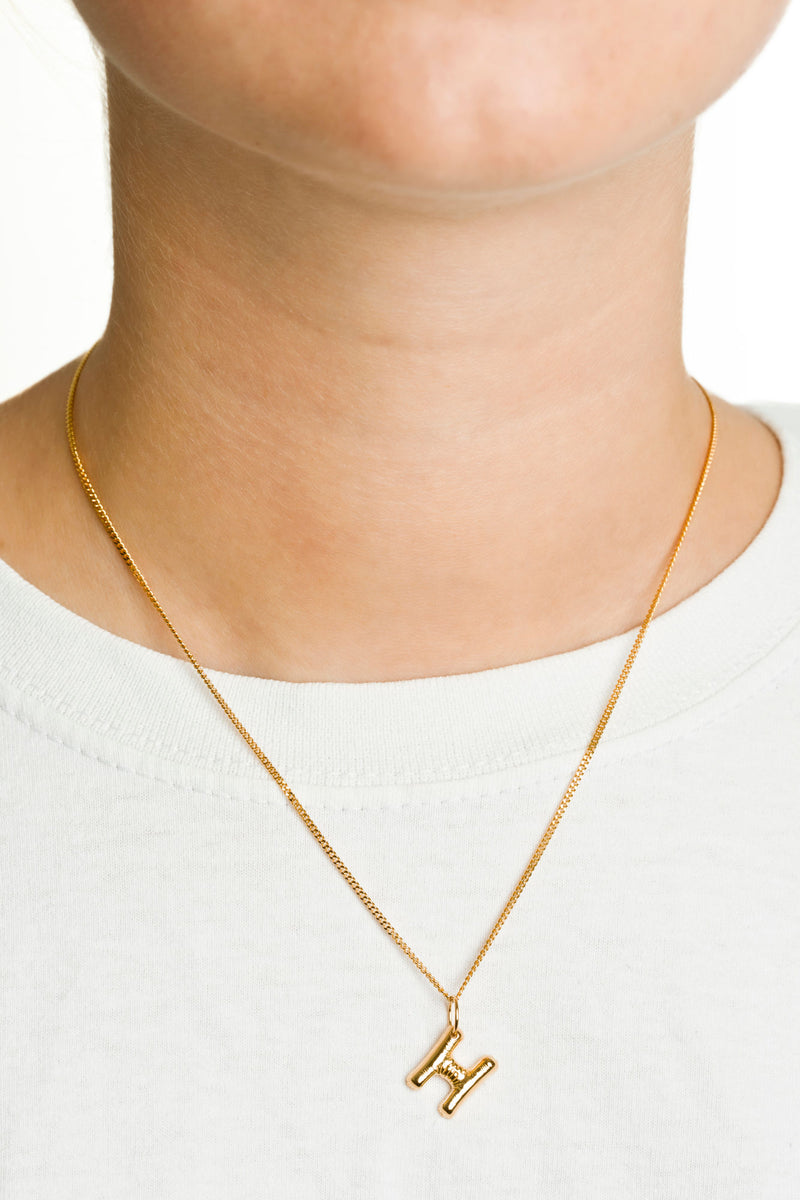 Letter H Gold Plated Necklace