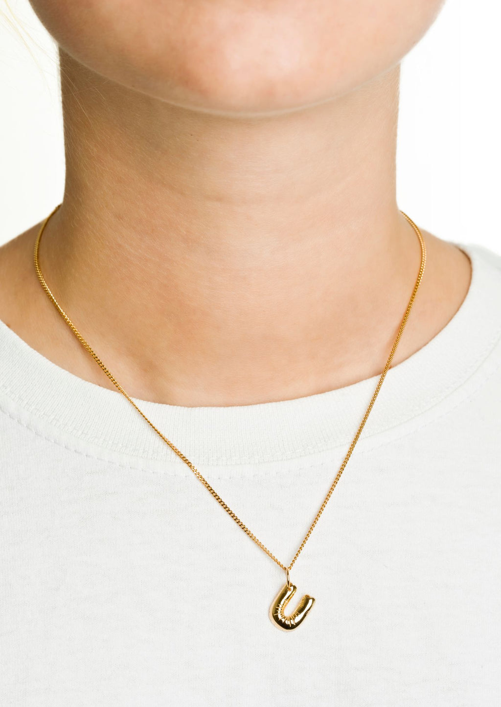 Letter U Gold Plated Necklace