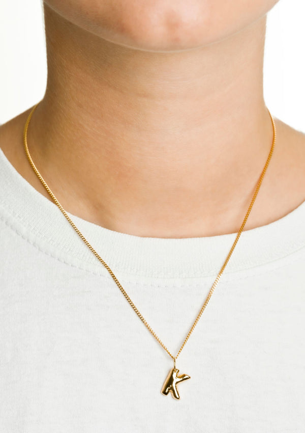 Letter K Gold Plated Necklace