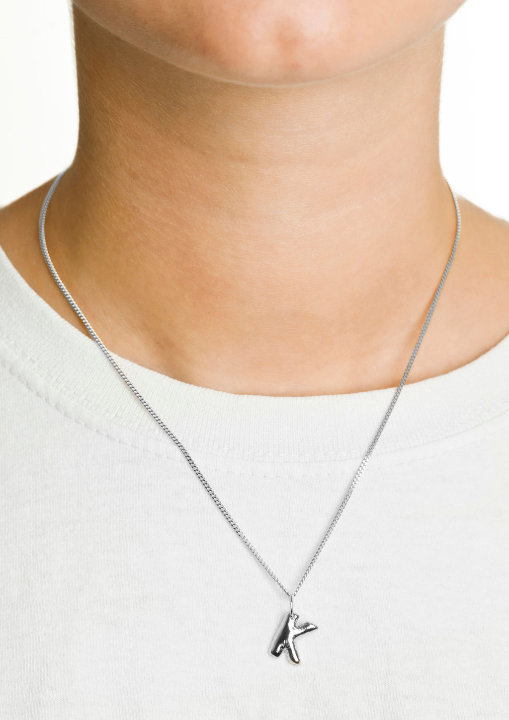 Brev K sølv halskæde