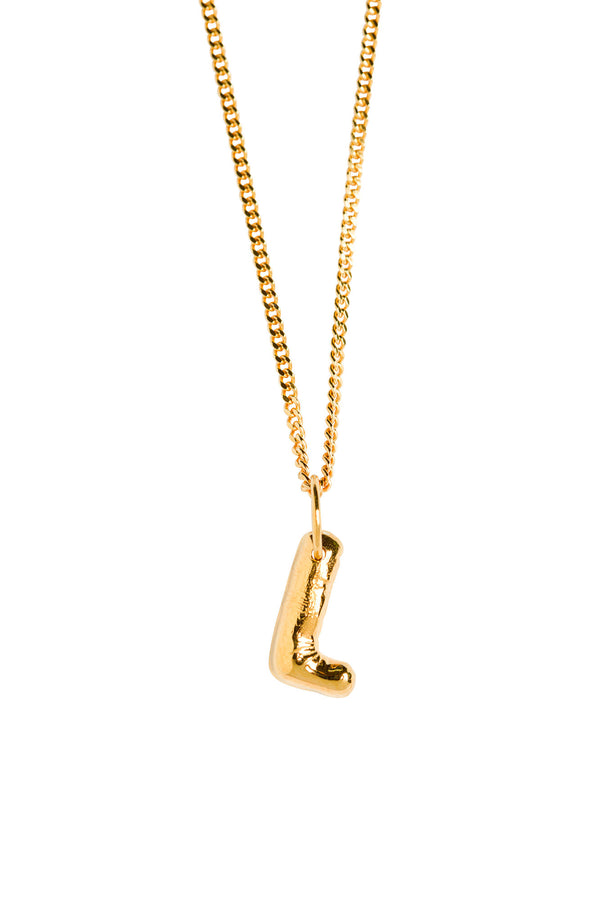 Letter L Gold Plated Necklace