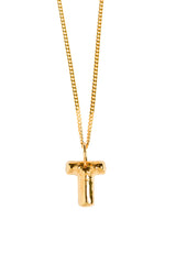 Letter T Gold Plated Necklace