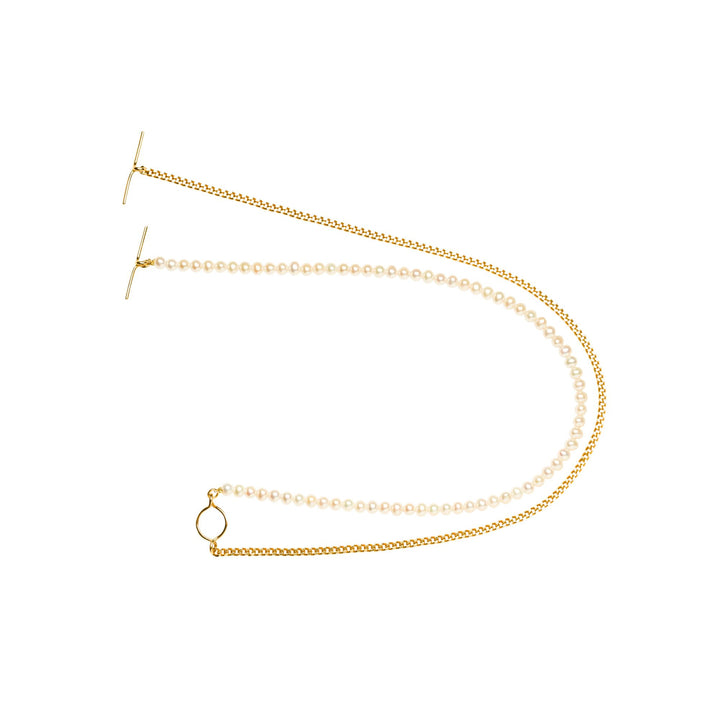 Iris dobbelt forgyldt halskæde w. Perler