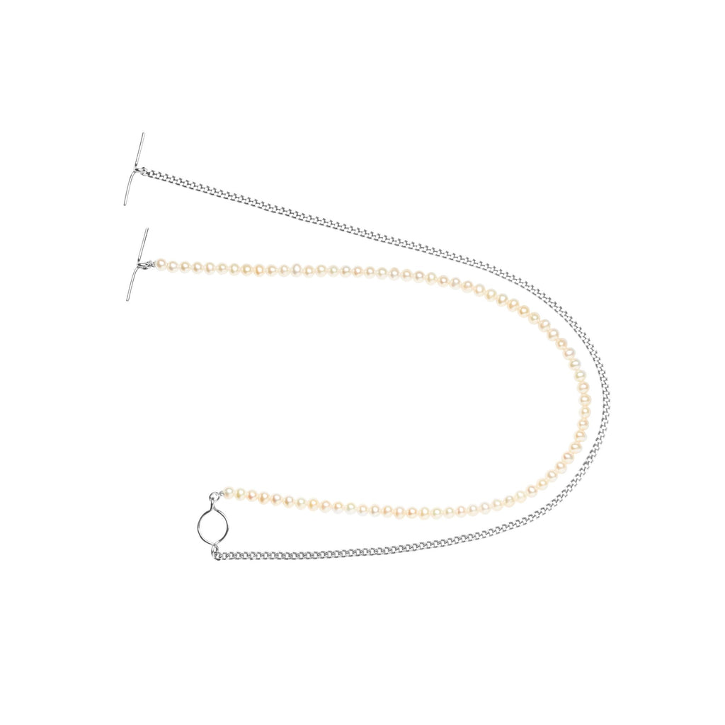 Iris double Silver Necklace w. Pearls