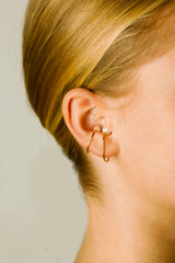 Iris Gold Plated Ear Clip w. 2 Pearls