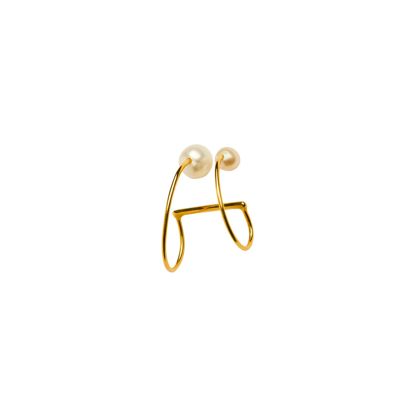 Iris Gold Plated Ear Clip w. 2 Pearls