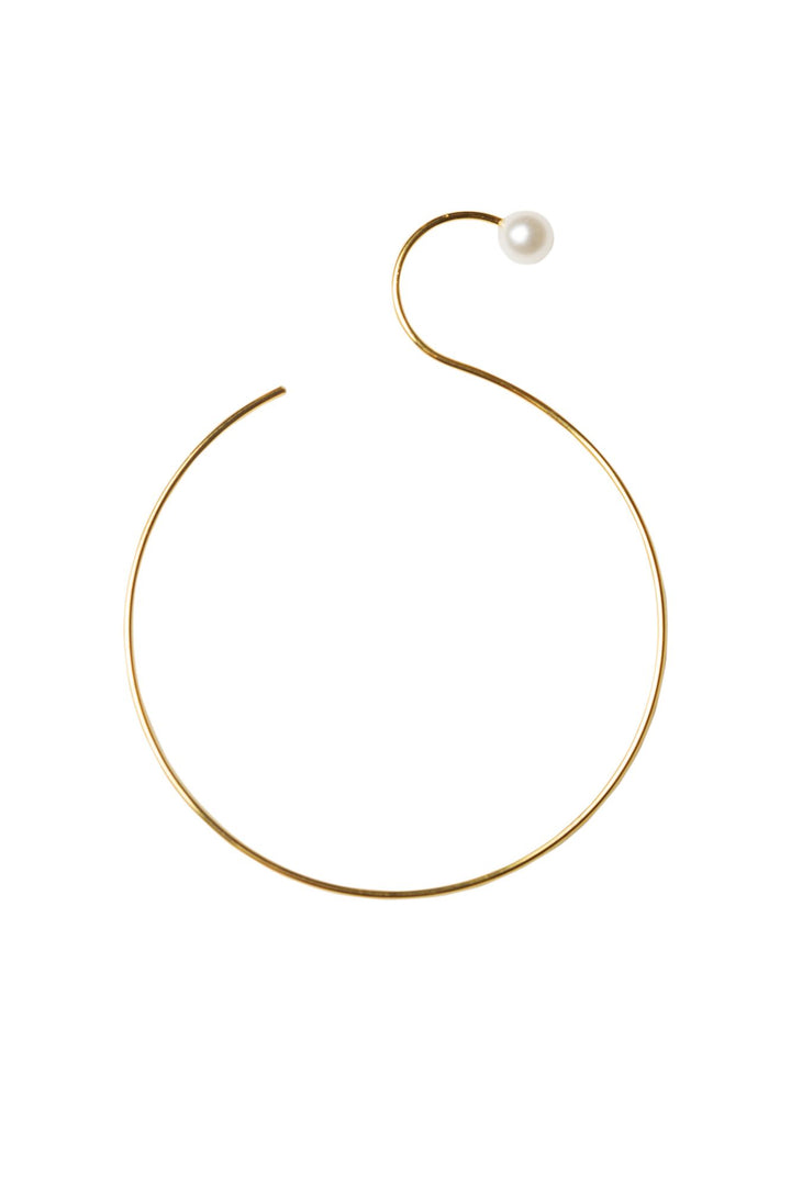 Iris Gold Plated Hoop w. 1 Pearl