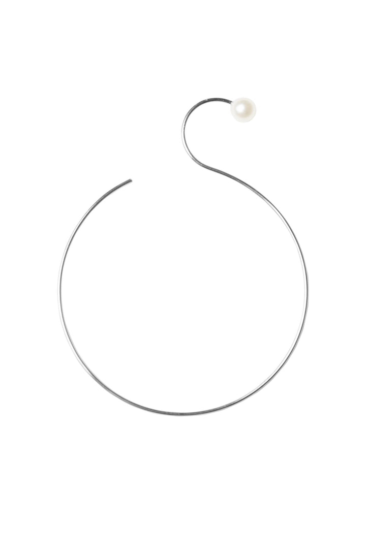 Iris Silver Hoops w. 1 Pearl