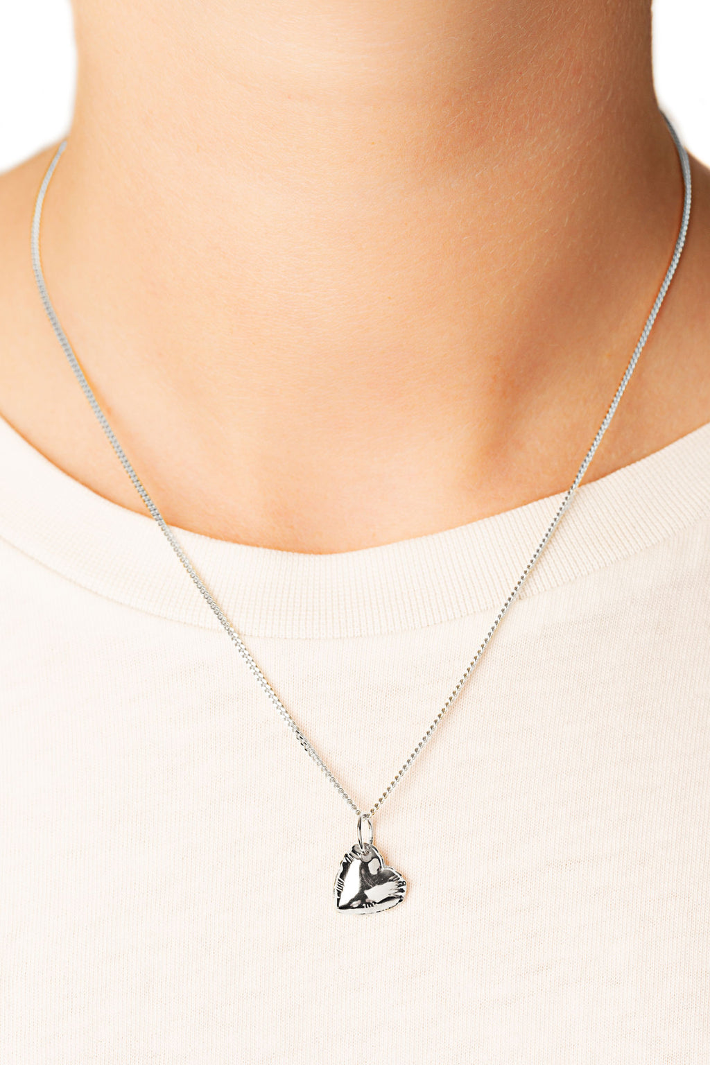 Letter Heart Silver Necklace