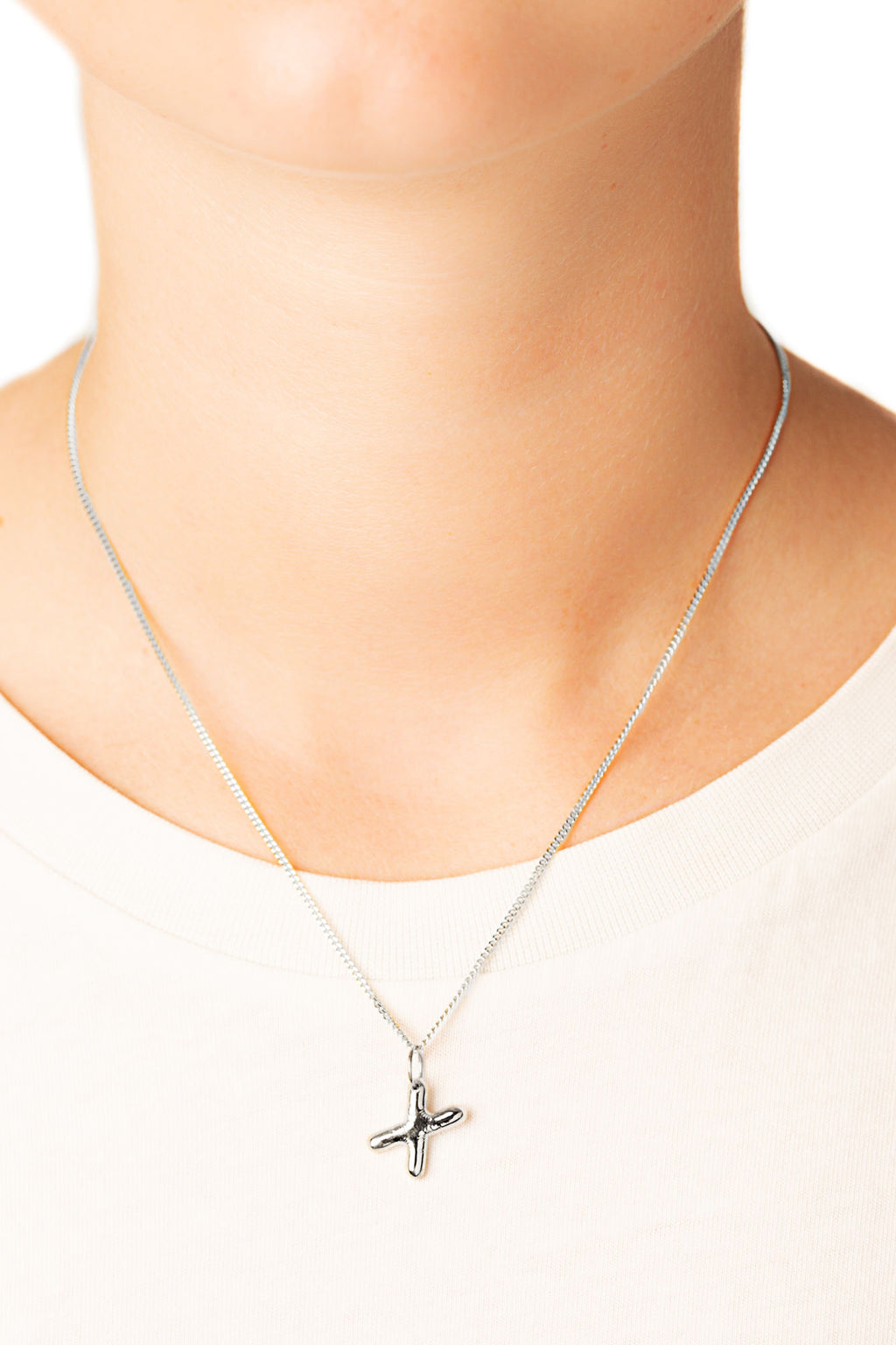 Letter X Silver Necklace