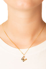 Letter W Gold Plated Necklace