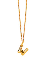 Letter W Gold Plated Necklace