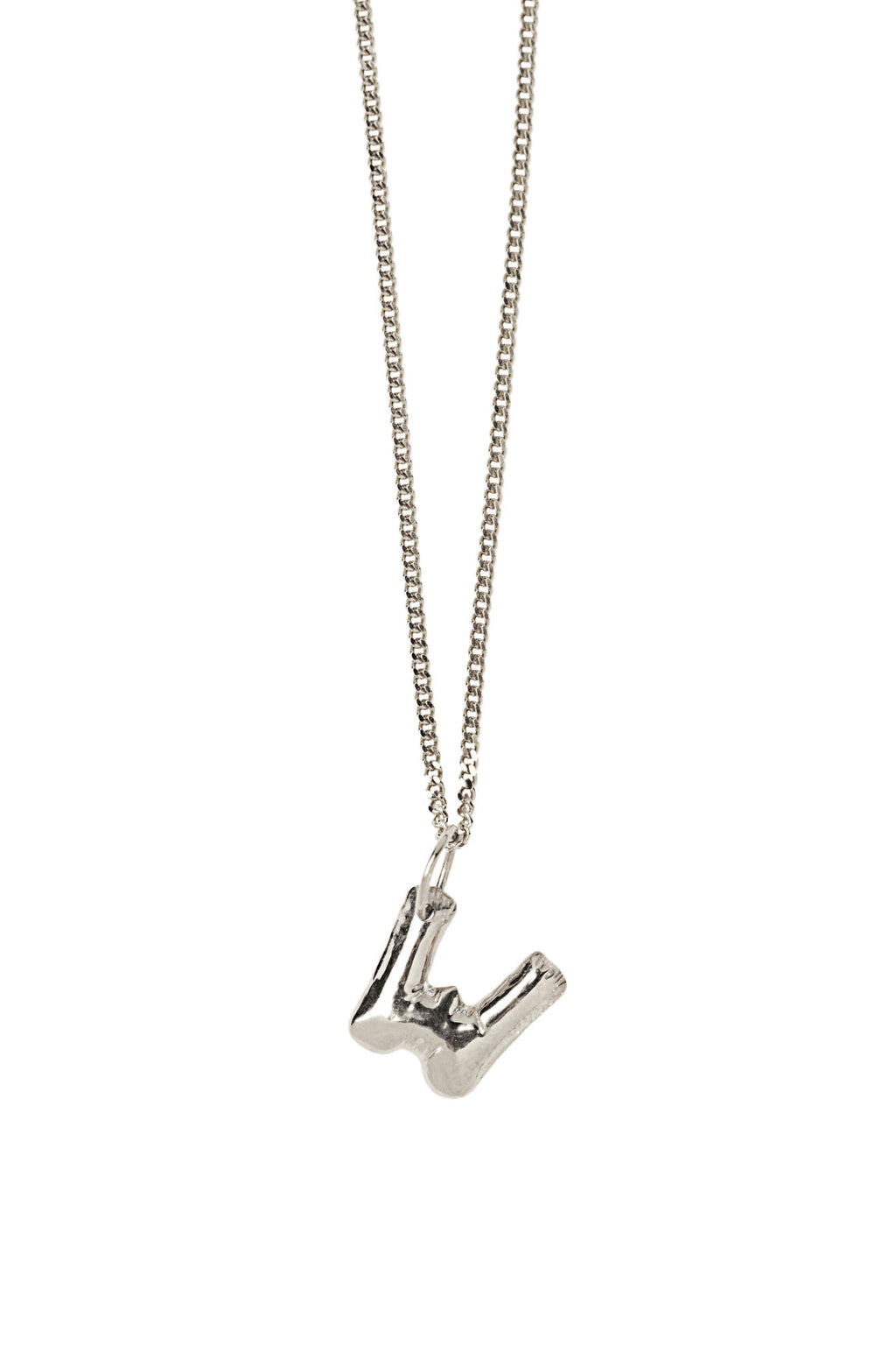 Letter W Silver Necklace