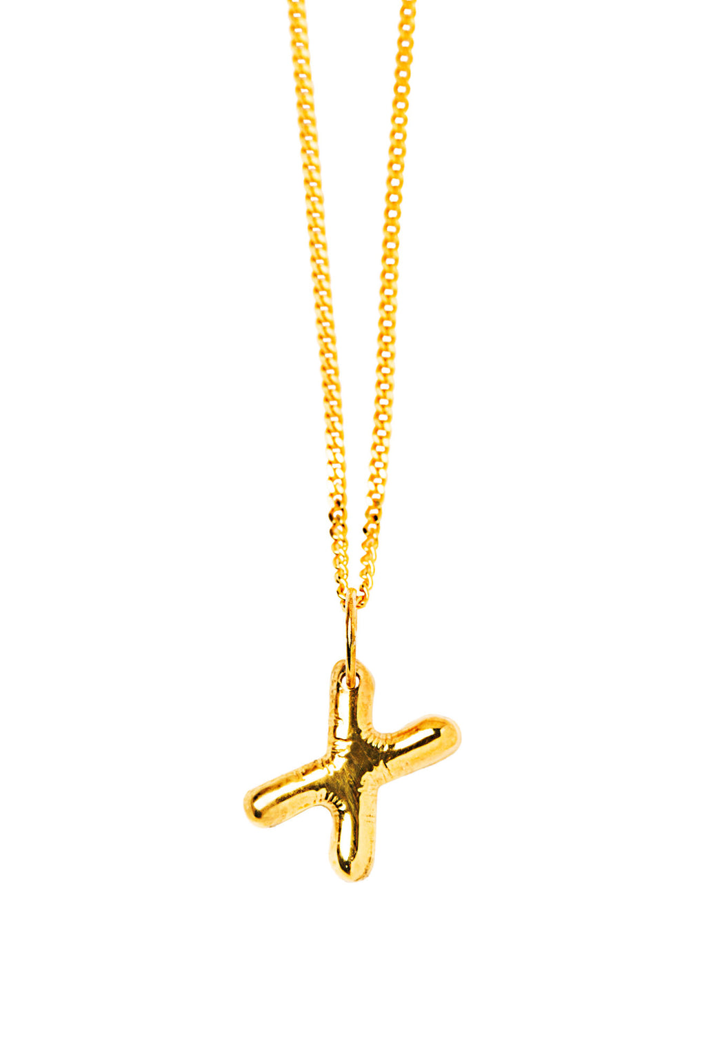 Letter X Gold Plated Necklace