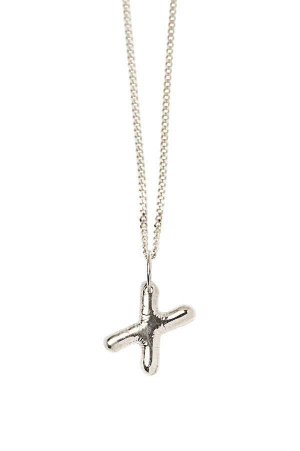 Letter X Silver Necklace