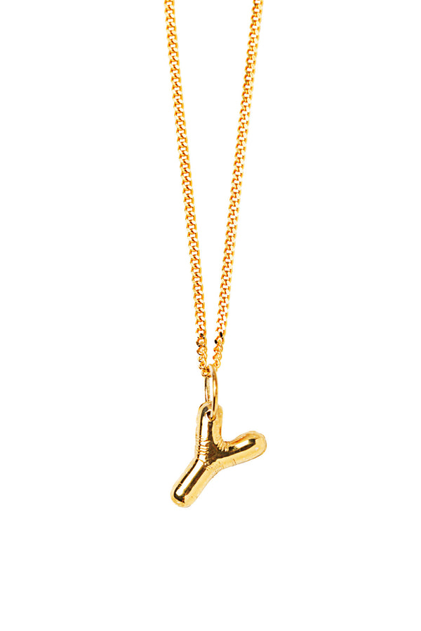 Letter Y Gold Plated Necklace