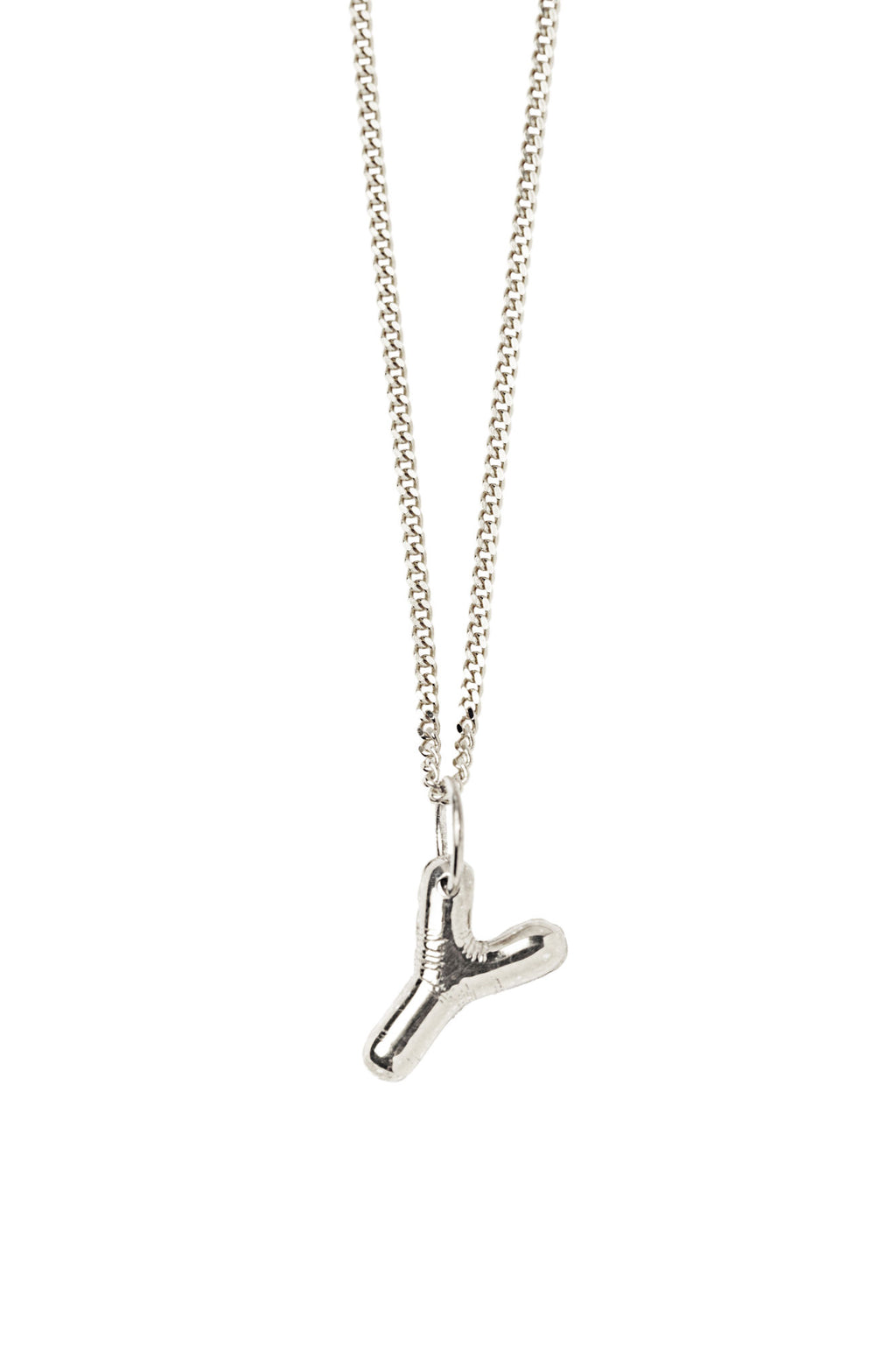 Letter Y Silver Necklace